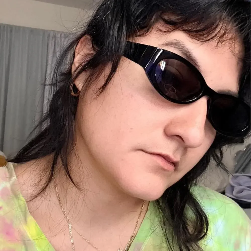 Black narrow oval sunglasses Minimalist Furutistic Y2K